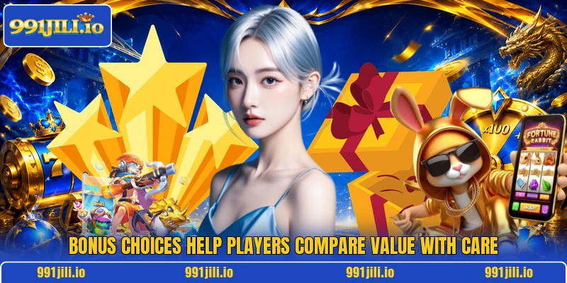 Bonus choices help players compare value with care Bonus choices help players compare value with care