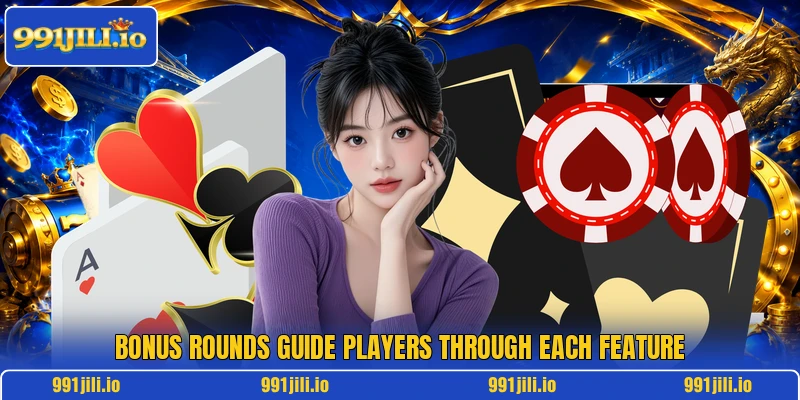 Bonus rounds guide players through each feature Bonus rounds guide players through each feature
