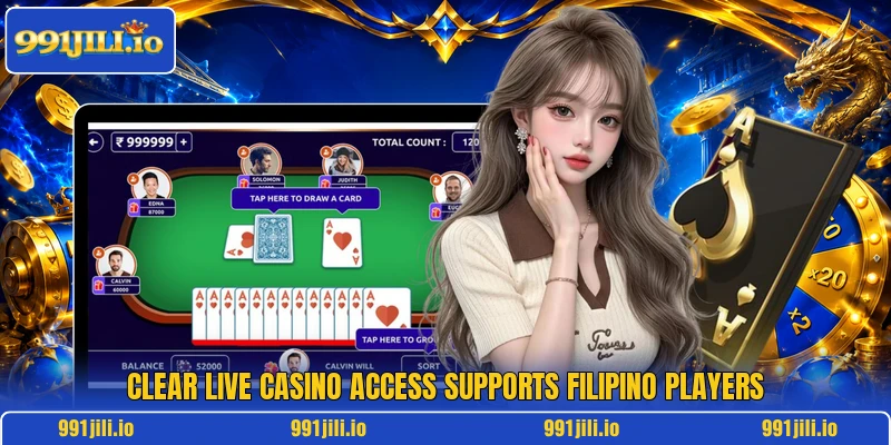 Clear live casino access supports Filipino players
