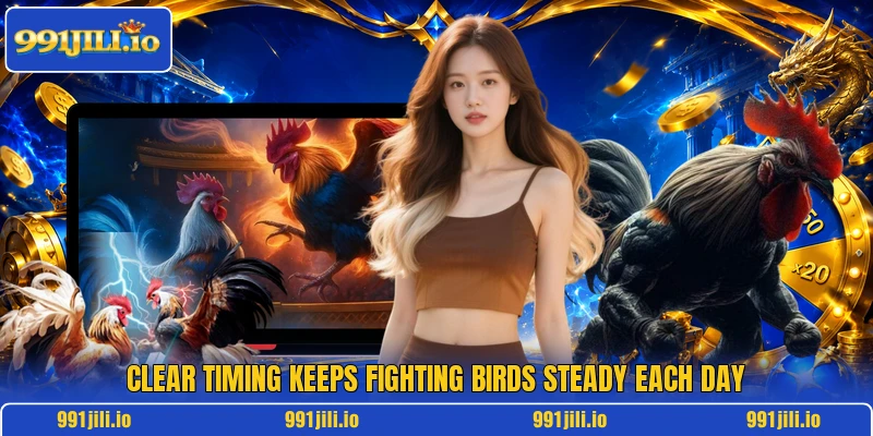 Clear timing keeps fighting birds steady each day