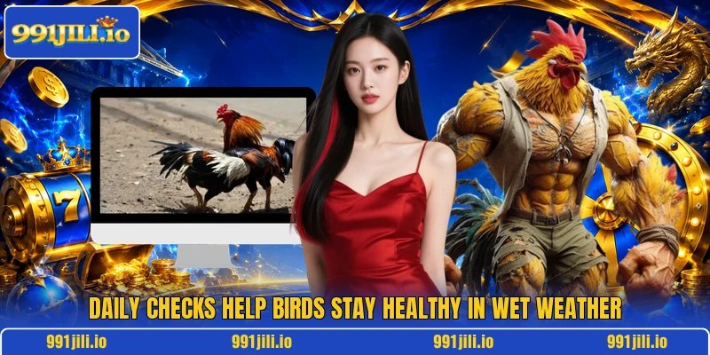 Daily checks help birds stay healthy in wet weather