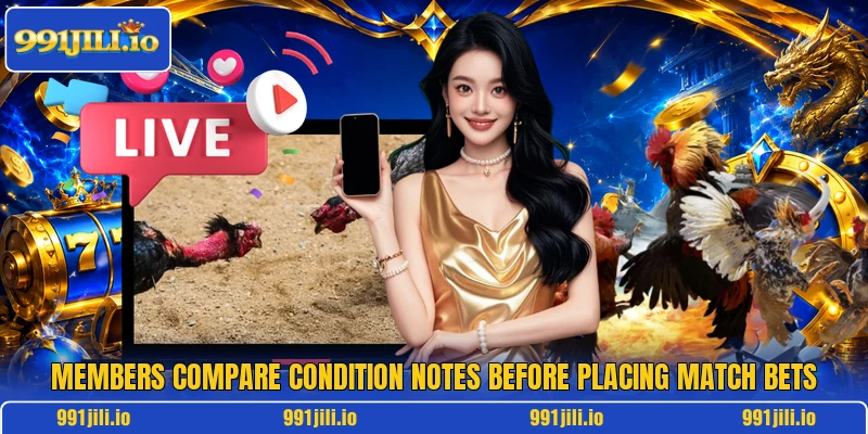 Members compare condition notes before placing match bets
