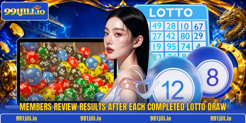 Members review results after each completed lotto draw
