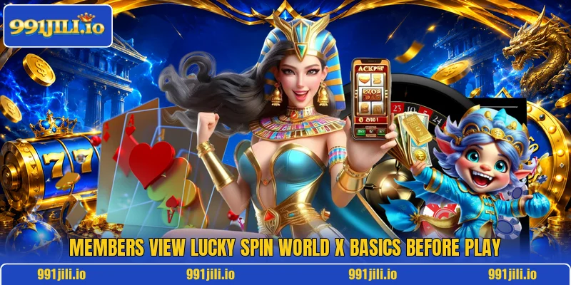 Members view Lucky Spin World X basics before play