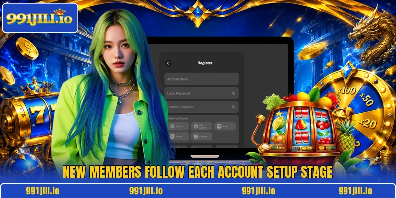 New members follow each account setup stage