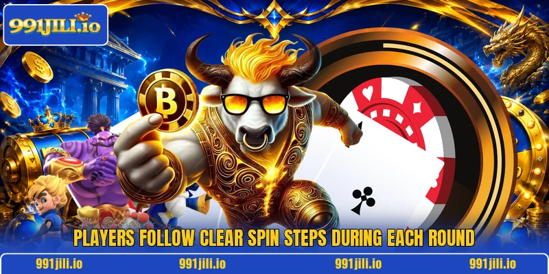 Players follow clear spin steps during each round