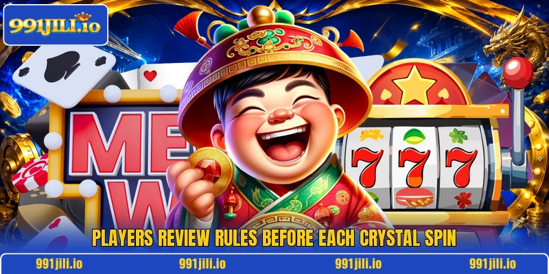 Players review rules before each crystal spin
